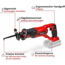 Einhell Akku-Säbelsäge TE-AP 18/22 Li- 18 V Akku 2.5 Ah / Ladegerät+ 4 Bosch Sägeblätter extra