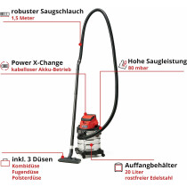 Einhell Akku-Nass-Trockensauger TC-VC 18/20 Li S 18V ( Ohne Akku / Ladegerät )