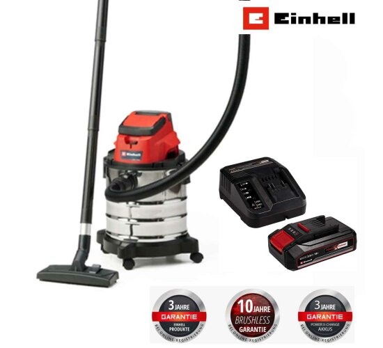 Einhell Akku-Nass-Trockensauger TC-VC 18/20 Li S 18V mit Akku 2.5 / Ladegerät