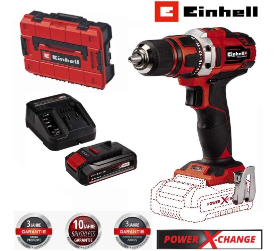 Einhell Bohrschrauber TE-CD 18/40 Li- 18 V, 40 Nm mit Akku 2.5 Ah + Ladegerät + Systemkoffer