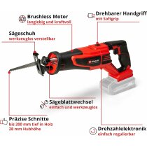 Einhell Pro Universalsäge TP-AP 18/28 Li BL- 28 mm Hub 18V Akku 4.0 Ah, Ladegerät + 2 Sägeblätter + Bag