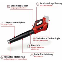 Einhell Professional Laubbläser GP-LB 36/210 Li E-36V 816m³/h + Akku 4.0 Ah + Ladegerät