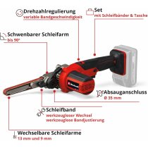 Einhell Bandfeile TE-BF 18 Li 18V Akku 2.5 Ah 2 x Schleifarme 9 mm und 13 mm