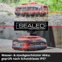 Einhell 18V 4,0 Ah SEALED 18 V Akku, wasser- & staubgeschützt, Schutzklasse IP57