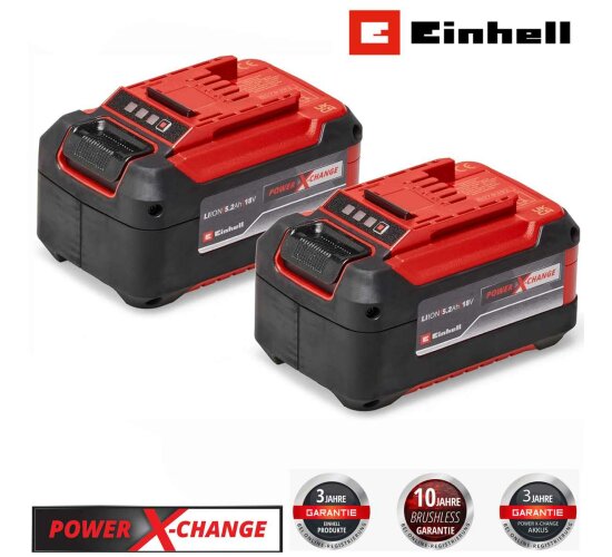 Einhell Akku PXC-Twinpack 2 x 5,2 Ah Li-Ion 18V, Power X-Change 18 V