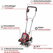 Einhell Akku-Bodenhacke GE-CR 30 Li-Akku 4.0 Ah  36V,( 2 X 18V) Power X- Change