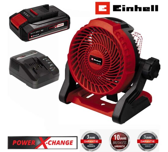 Einhell Akku-Ventilator GE-CF 18/2200 Li- 18V Akku 2.5 Ah ,3 Geschwindigkeien