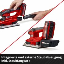 Einhell Akku-Schwingschleifer TE-OS 18/230 Li Solo inkl. 3x Schleifpapier,