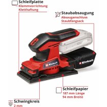 Einhell Akku-Schwingschleifer TC-OS 18/187 Li mit Akku 2.5 Ah / Ladegerät