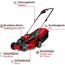 Einhell City Rasenmäher GE-CM 18V + Gras / Strauchschere,  Akku 2.5 A Ladegerät