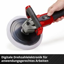 Einhell Akku-Polier- / Schleifmaschine CE-CP 18/180 Li 18V Drehzahlregulierung