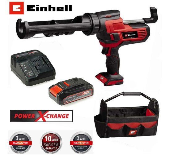 Einhell Kartuschenpistole TE-SG 18/10 Li 18V + Akku 2.5 Ah + Ladegerät + Bag