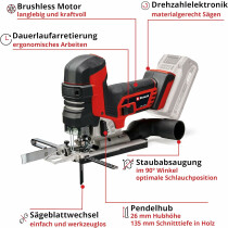 Einhell Professional Akku-Stichsäge TP-JST 18/135 Li BL 18V Solo