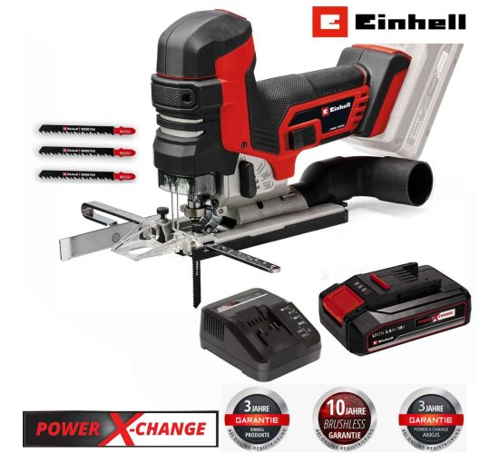 Einhell Professional Stichsäge TP-JST 18/135 Li BL 18V Akku 2.5 Ah Ladegerät