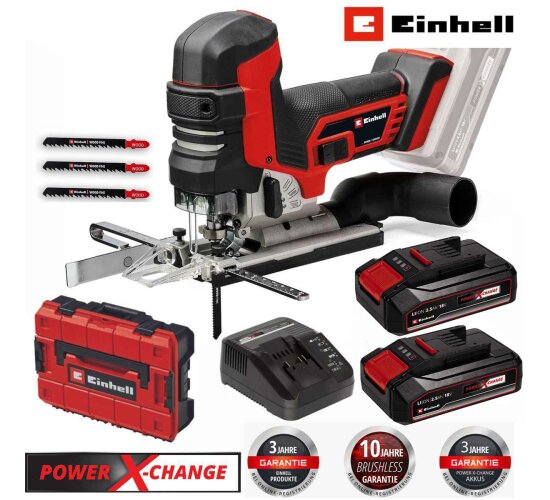 Einhell Professional Stichsäge TP-JST 18/135 Li BL 18V 2 x Akku 2.5 Ah + Koffer