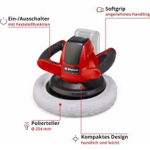 Einhell 18V Autopoliermaschine CE-CB 18/254 Li  + Akku 2.5 Ah + Ladegerät