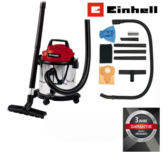 Einhell TC-VC 1812 S Nass-Trockensauger (1.250 W Leistung, 36mm Schlauchsystem, 12 l