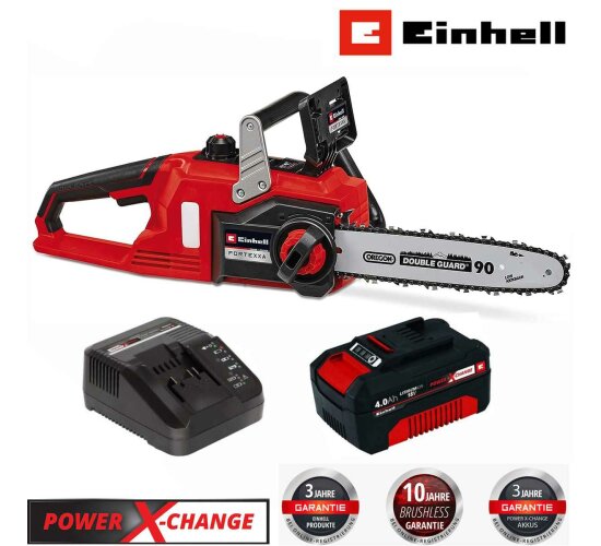 Einhell 18V-Kettensäge FORTEXXA 18/30 mit Akku 4.0 Ah, Ladegerät 30 cm Schwert