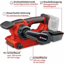 Einhell Professional 18V Akku-Bandschleifer TP-BS 18/457 Li BL-Solo inkl. 3x P80