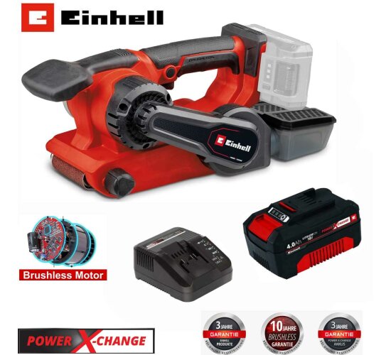 Einhell Professional 18V Bandschleifer TP-BS 18/457 Li BL Akku 4.0 Ah + 3x P80