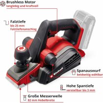 Einhell Professional 18V Akku-Handhobel TP-PL 18/3 Li BL - Solo