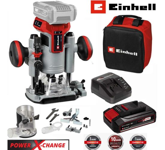 Einhell Professional 18V Oberfräsen-Kantenfräsen-Set TP-RO 18 Set BL Akku 2.5 Ah