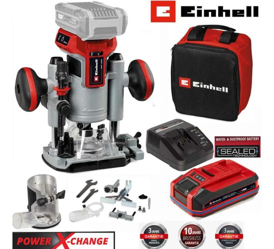 Einhell Professional 18V Ober/Kantenfräsen-Set TP-RO 18 Set BL Sealed Akku 4.0 Ah