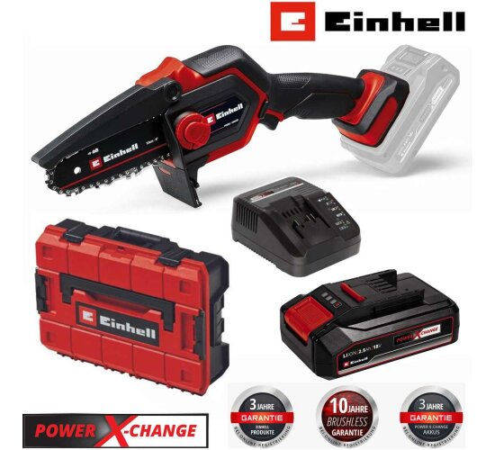 Einhell Astkettensäge GE-PS 18/15 Li BL 18V,mit Akku 2.5 Ah, Ladegerät + Koffer