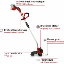 Einhell Professional Akku-Rasentrimmer GP-CT 36/35 Li BL-Solo 36V