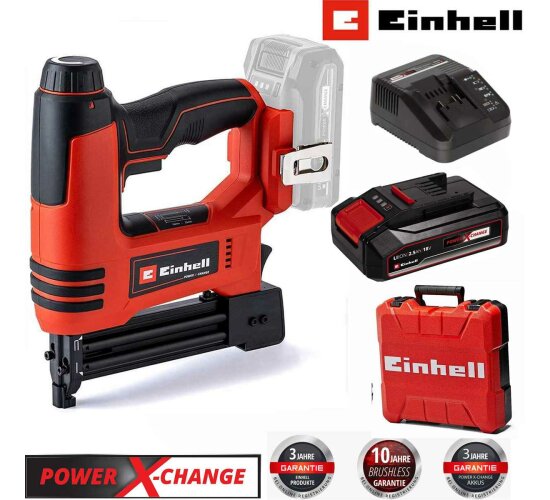 Einhell Akku-Nagler TE-CN 18 Li -18V,Tacker und  Nagler mit Akku 2.5Ah / Ladegerät + Koffer