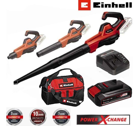 Einhell Universal Laubbläser GE-UB 18/250 Li E 18V 250 km/h, Akku 2.5 Ah, Ladegerät, Tasche