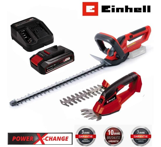 Einhell-Heckenschere GC-HS 18V 50,6 cm + Gras-/ Strauchschere.Akku 2,5 Ah, Ladegerät