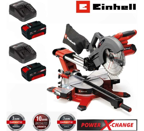 Einhell Akku-Zug-Kapp-Gehrungssäge 36V TE-SM 36/10 L Li- 2 x Akkus / Ladegerät