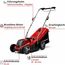 Einhell Rasenmäher-Rasentrimmer-Set GE-cm 18/33 Li, 18Volt Akku 4,0Ah