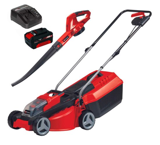 Einhell Rasenmäher-Laubbläser-Set GE-CM 3018 Li CL, 18V Akku 3 Ah