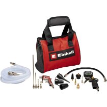 Einhell Kompressoren-Zubehör 15-tlg. Druckluftset, Ausblaspistole,Reifenfüller, Gewebeschlauch, 8x Adapter, Tasche,