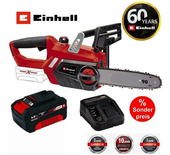 Einhell Akku-Kettensäge GC-KS 18/25 Li 18V & Akku 4.0 Ah Ladegerät Power X-Change