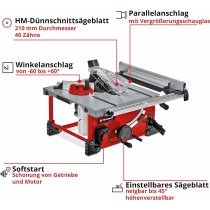 Einhell Akku-Tischkreissäge TE-TS 36/210 Li ohne Akkus / Ladegerät Power X-Change