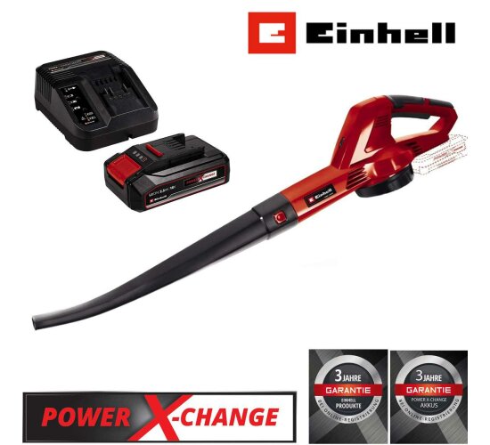 Einhell Akku-Laubbläser GC-CL 18 Li E 2.5 Ah Power X-Change (18 V, 210 km/h Luftgeschwindigkeit,t u. leistungsstark, Drehzahlregelung, mit Akku / Ladegerät