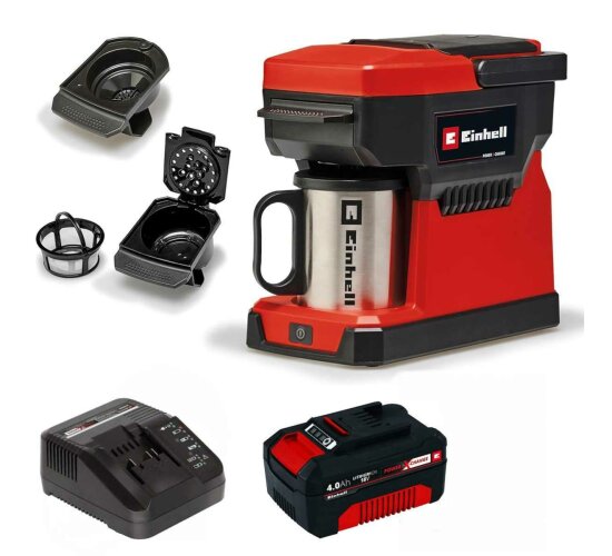 Einhell Akku-Kaffeemaschine TE-CF 18 Li-mit Akku 4.0, Ladegerät 18V,