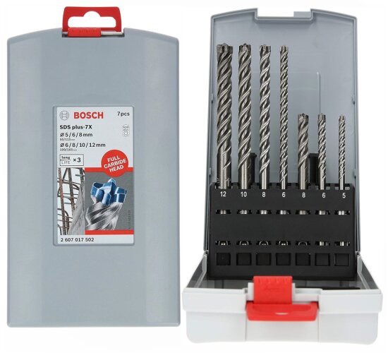 Bosch Expert 7X SDS Plus Steinbohrer-Set,  5/6/6/8/8/10/12 mm 7 tlg.