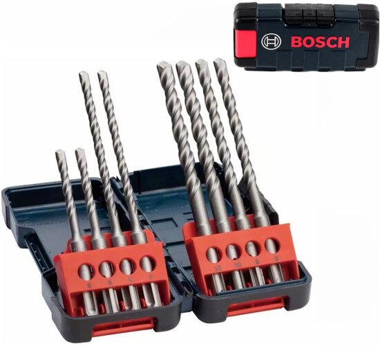 Bosch Hammerbohrer-Set SDS-Plus-3, Tough Box, 8-tlg Beton Stein