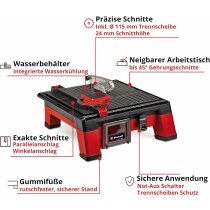 Einhell Akku-Fliesenschneidmaschine TE-TC 18/115 Li Solo,18V, inkl. Trennscheibe