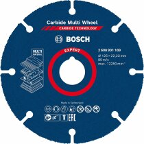 Bosch 1x EXPERT Carbide Multi Wheel Trennscheiben  (für Hartholz, Holz mit Nägeln, Ø 125 mm