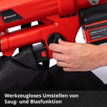 Einhell Akku-Laubsauger Laubbläser GE-CL 36 Li E-Solo, 2 x 18V