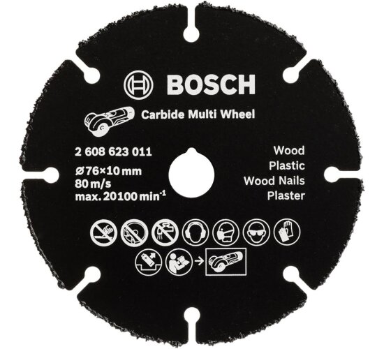 Bosch Professional Carbide Multi Wheel Trennscheibe (Multi Material, Ø 76 mm,