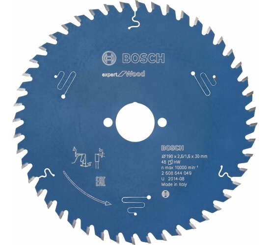 Bosch Kreissägeblatt Expert for Wood, 190 x 30 x 2,6 mm, 48 Z