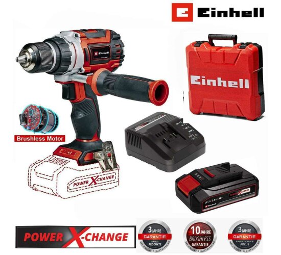 Einhell Professional Akku-Bohrschrauber TP-CD 18/60 Li BL - 18V Akku 2.5 Ah, Ladegerät, Koffer