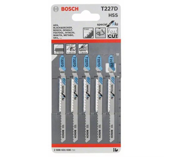 Bosch Stichsägeblatt T 227 D Special for Alu, 5er-Pack