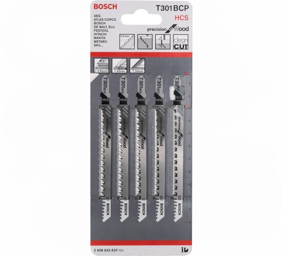 Bosch Stichsägeblatt T301BCP 5er Pack Precision für Wood